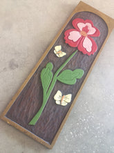 Load image into Gallery viewer, Vintage 1970s Hand Carved Teak Plank with Flower and Butterfly