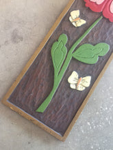 Load image into Gallery viewer, Vintage 1970s Hand Carved Teak Plank with Flower and Butterfly