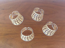 Load image into Gallery viewer, Vintage 1980s Post Modern Lucite Polka Dotted Fish Rings • Set of 4