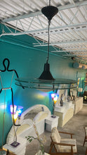 Load image into Gallery viewer, Vintage 80s Modern Metal and Glass Hanging Lamp