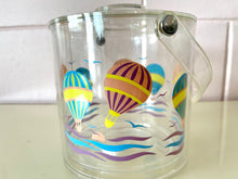 Load image into Gallery viewer, Vintage 1980s Acrylic Ice Bucket With Hot Air Balloon Design by Culver