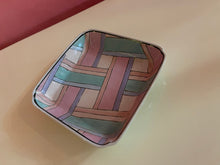 Load image into Gallery viewer, Vintage 80s Pink + Teal Decorative Square Dish