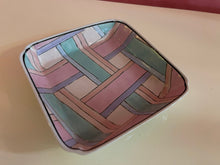 Load image into Gallery viewer, Vintage 80s Pink + Teal Decorative Square Dish