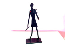 Load image into Gallery viewer, Vintage 1980s Man in Silhouette Wrought Iron Wine Bottle Holder