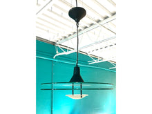 Load image into Gallery viewer, Vintage 80s Modern Metal and Glass Hanging Lamp