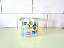 Load image into Gallery viewer, Vintage 1980s Acrylic Ice Bucket With Hot Air Balloon Design by Culver