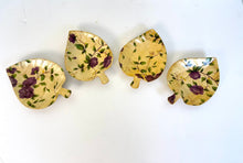 Load image into Gallery viewer, Vintage 1980s Molded Bamboo Leaf Snack Bowls • Set of Four