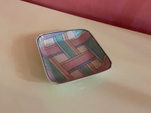 Load image into Gallery viewer, Vintage 80s Pink + Teal Decorative Square Dish