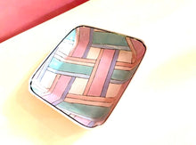 Load image into Gallery viewer, Vintage 80s Pink + Teal Decorative Square Dish