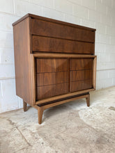 Load image into Gallery viewer, Vintage Mid Century Modern Tall Diamond Front Dresser by United Furniture