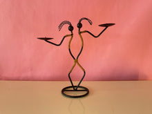 Load image into Gallery viewer, Vintage 1980s Post Modern Memphis Styled Black Metal Double Candle Holder by Laurids Lonborg