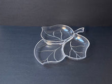 Load image into Gallery viewer, Vintage 1980s Lucite Leaf Shaped Divided Serving Dish