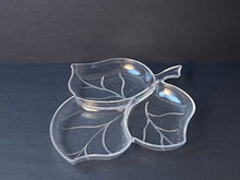 Load image into Gallery viewer, Vintage 1980s Lucite Leaf Shaped Divided Serving Dish