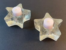 Load image into Gallery viewer, Vintage 1980s Pair of Avon Starbright Glass Tealight or Votive Candle Holders