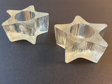 Load image into Gallery viewer, Vintage 1980s Pair of Avon Starbright Glass Tealight or Votive Candle Holders