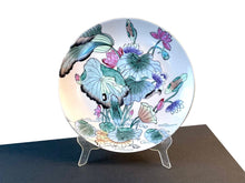 Load image into Gallery viewer, 70s Decorative Chinoiserie Ceramic Plate with Lotus Flower Design by China Trader