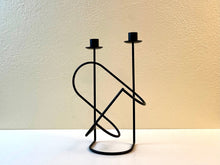 Load image into Gallery viewer, Vintage 90s Metal Wine Bottle + Candle Holder