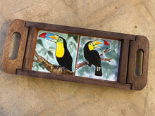 Load image into Gallery viewer, Vintage 90s Wood + Tile Toucan Serving Tray