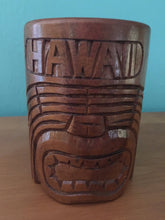 Load image into Gallery viewer, Vintage 60s Monkey Pod Hawaiian Tiki Carved Mug
