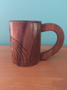Vintage 60s Monkey Pod Hawaiian Tiki Carved Mug