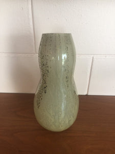Vintage 1950s Handblown Mid Century Modern White and Purple Glass Vase
