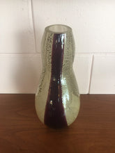 Load image into Gallery viewer, Vintage 1950s Handblown Mid Century Modern White and Purple Glass Vase
