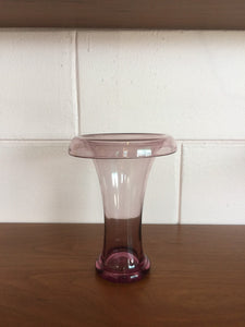 Vintage 1950s Handblown Rolled Edge Mid Century Modern Purple Glass Vase