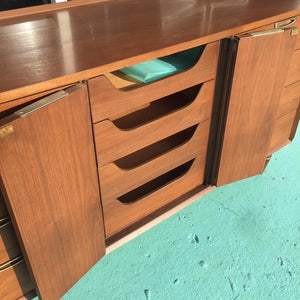 Iconic 1960s Vintage Low Profile Mid Century Modern TV Console Long Dresser by Broyhill