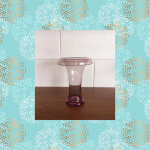 Vintage 1950s Handblown Rolled Edge Mid Century Modern Purple Glass Vase