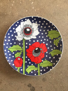 Vintage 1960s Mid Century Polka Poppy by Georges Briard Tapas Small Serving Dish