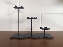 Load image into Gallery viewer, Vintage 80s Style Mid Century Modern Trio of Cast Iron Candle Holders

