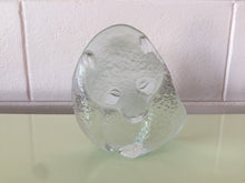 Load image into Gallery viewer, Vintage Viking Glass Panda Bear Paperweight Clear Frosted Art Glass
