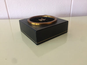 Vintage 1950s 3pc Mid Century Modern Copper Accented Desk Top Ashtray