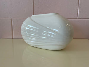 Vintage 1980s Large White Ceramic Vase By Ceramica Artistica San Miguel