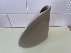 Vintage 1980s Royal Haeger Basic Beige Sculptural Wedge Vase