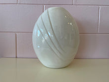 Load image into Gallery viewer, Vintage 1980s Tall White Wavy Glass Vase
