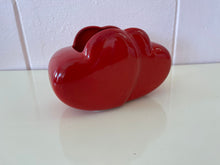 Load image into Gallery viewer, Vintage 1980s Retro Kitsch Ceramic Double Heart Planter
