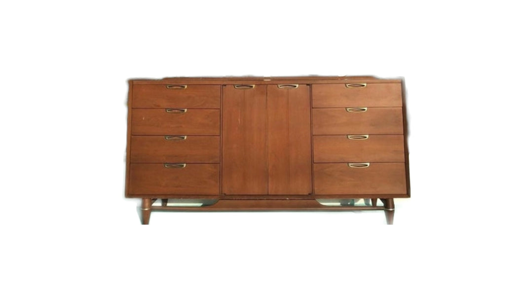 Iconic 1960s Vintage Low Profile Mid Century Modern TV Console Long Dresser by Broyhill