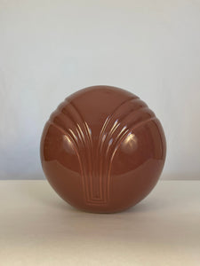 Vintage 80s Mauve Ceramic Ball Vase