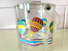 Load image into Gallery viewer, Vintage 1980s Acrylic Ice Bucket With Hot Air Balloon Design by Culver
