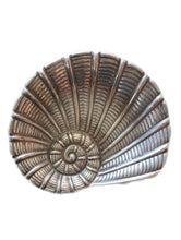 Load image into Gallery viewer, Beautiful Coastal Style Metal Oval Dish With Nautilus Shell Motif
