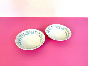 Vintage Pair of 1960s My Blue Heaven Atomic Berry or Dessert or Fruit Bowls by Royal China USA