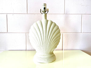 Beige Ceramic 80’s Seashell Table Lamps || Vintage Light || Bubblegum Lamp || Sea Shell Nautical ||
