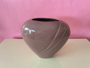Vintage 80s Large Ceramic Pink Vase