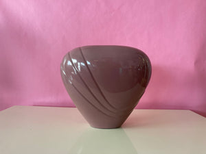 Vintage 80s Large Ceramic Pink Vase