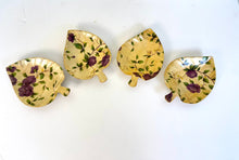 Load image into Gallery viewer, Vintage 1980s Molded Bamboo Leaf Snack Bowls • Set of Four
