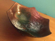 Load image into Gallery viewer, Vintage 1960s Mid Century Modern Copper Over Enamel Miniature Scalloped Bowl
