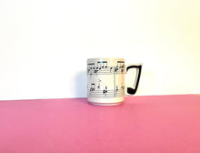 Load image into Gallery viewer, Vintage 1984 Musical Note + Sheet Music Ceramic Mug
