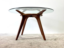Load image into Gallery viewer, Vintage 60s Adrian Pearsall Sculpted Walnut Glass Top Compass Dining Table
