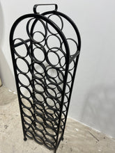 Load image into Gallery viewer, Vintage 1960s Black Wrought Iron Dome Top Wine Rack
